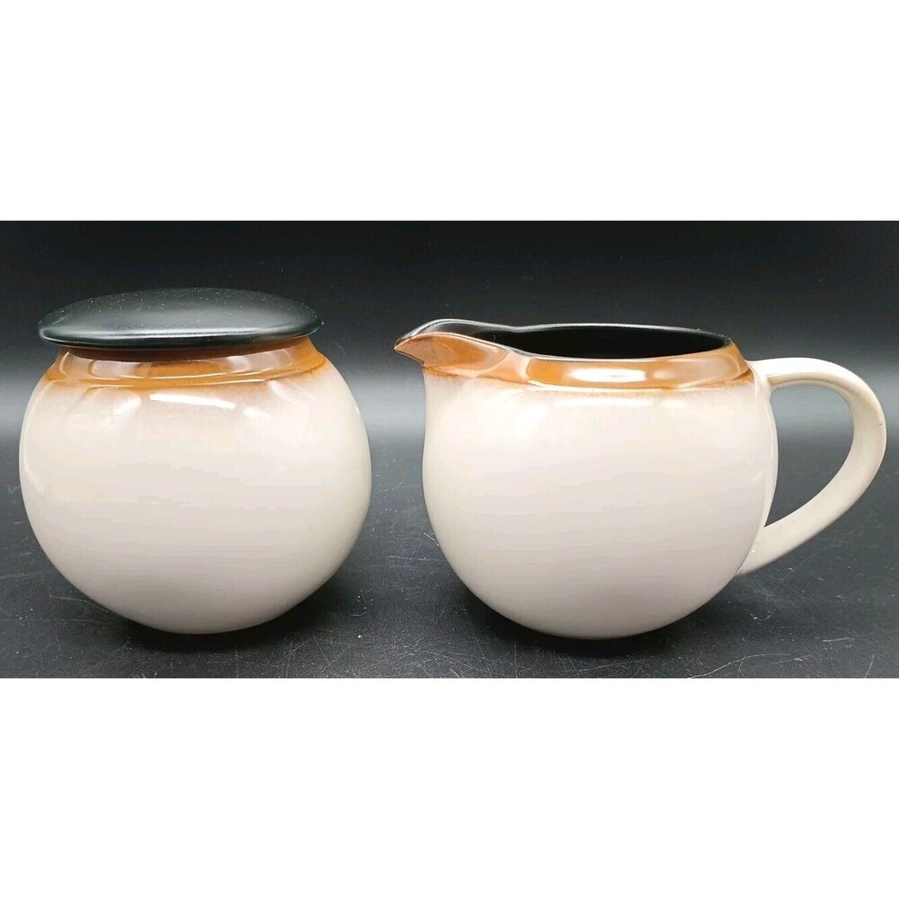 Pier 1 Sahara Creamer Sugar Bowl With Lid Round